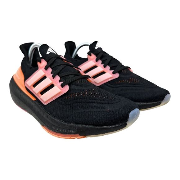 NIB Adidas Womens 9.5 Ultraboost Light Shoes Black/White Tint/Beam Pink HQ8599 - Picture 2 of 12